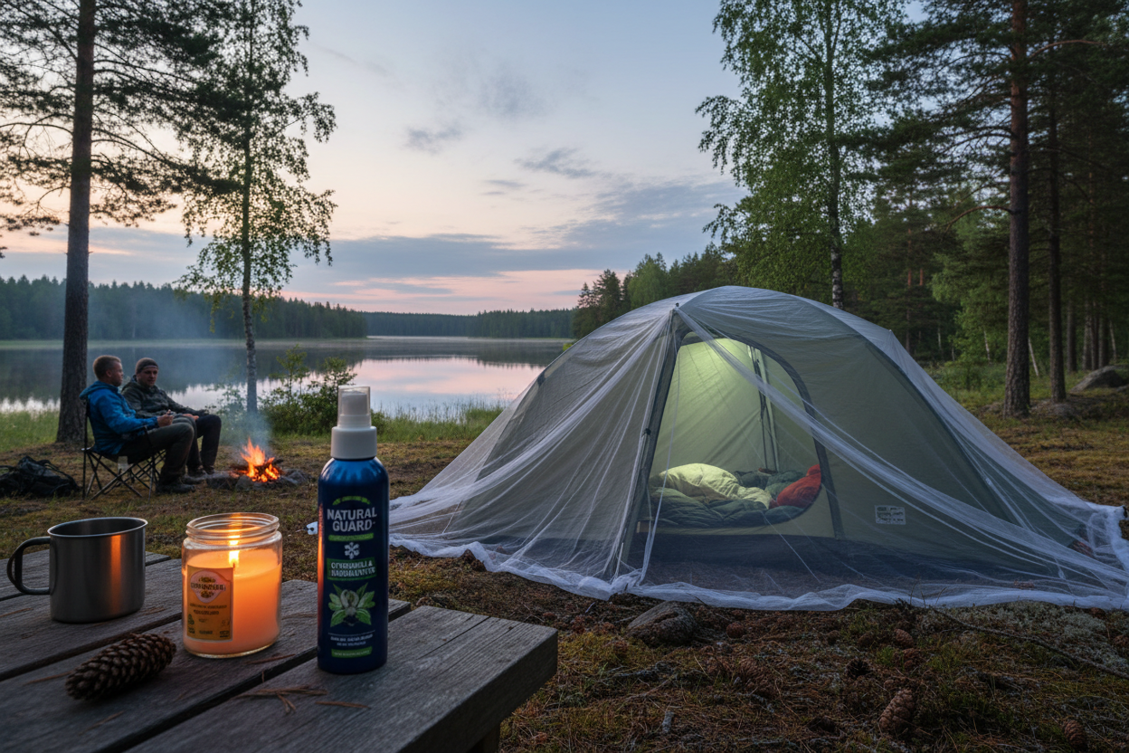 Myggskydd för camping, altan och trädgård